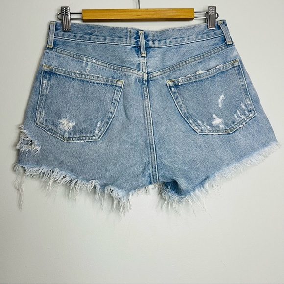 AGOLDE Parker Vintage Cut Off Short in swapmeet Light Blue Jean Shorts size 27 - Picture 7 of 9